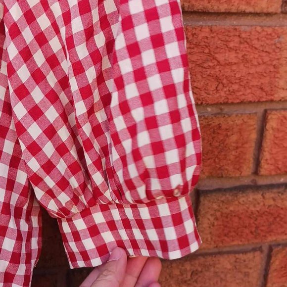 Red Gingham blouse - Picture 5 of 6